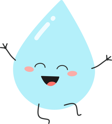 Cute Happy Water Drop Cartoon Character Illustration